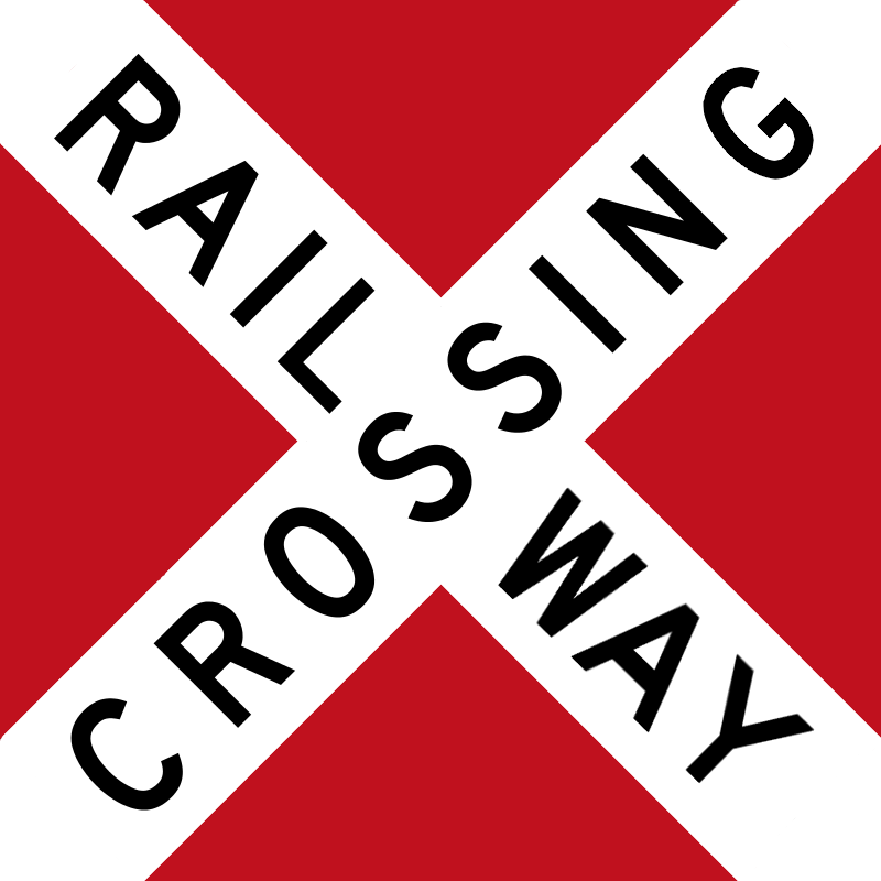 Railway crossing sign